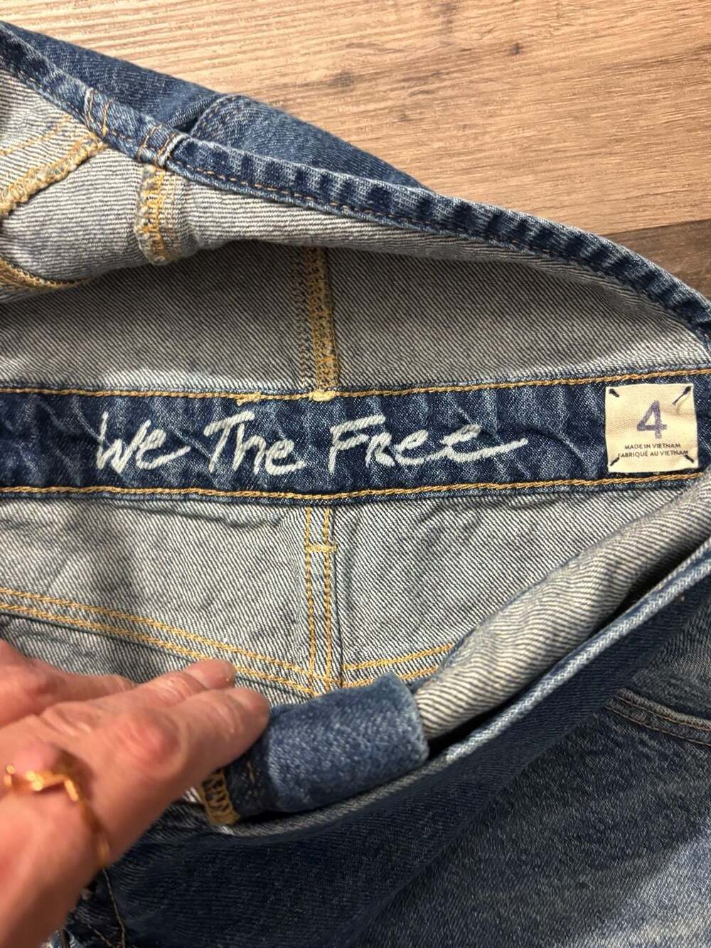 We The Free Free People Sunkissed Denim Zip-Front Cut-Off Shortalls - Picture 3 of 3